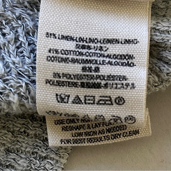 Free People Gray Crewneck Women's Size Small Linen Blend Loose Knit Sweater - Picture 8 of 15